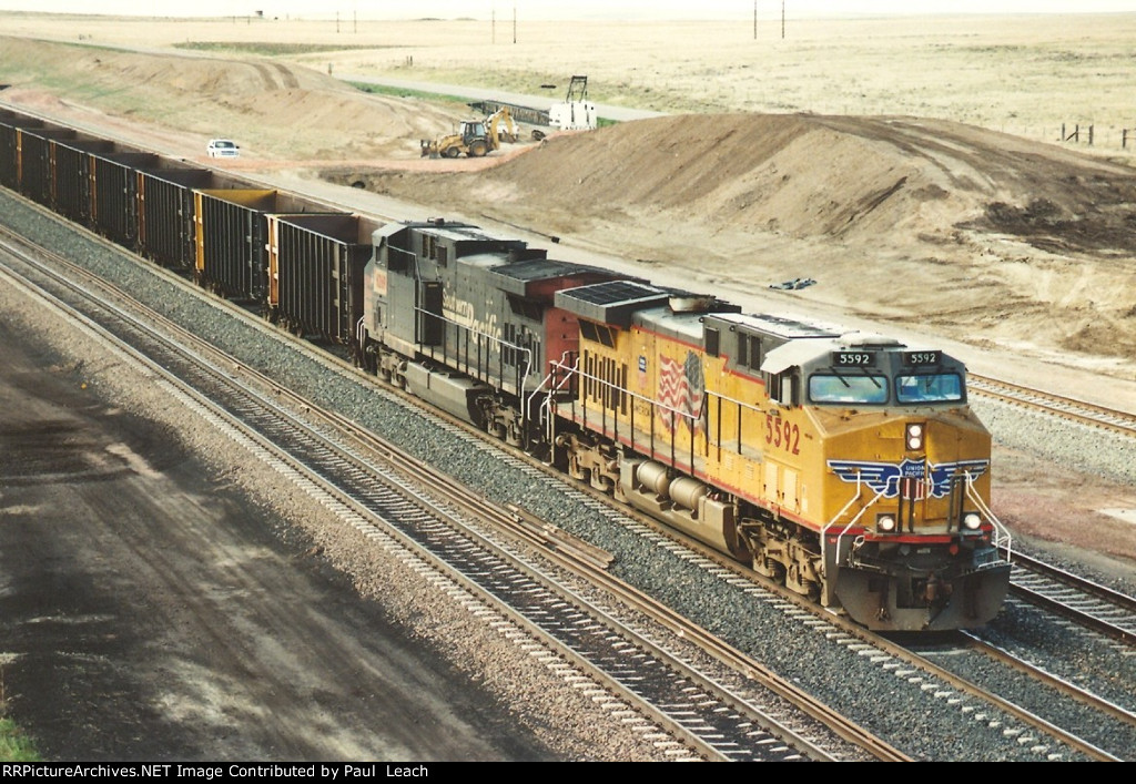Empty coal train rolls north